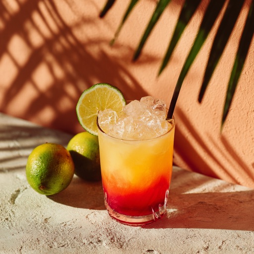 Tequila sunrise cocktail made at home